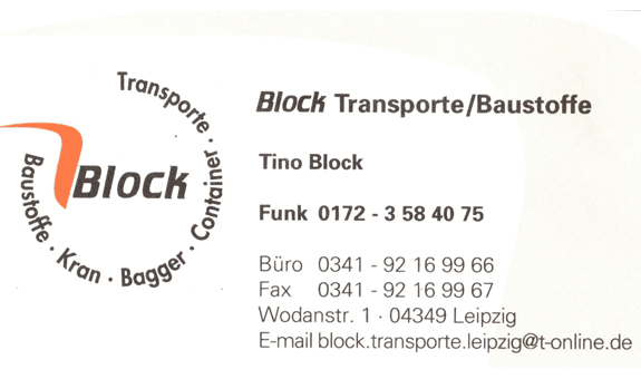 Bild 1 Block Transport - Baustoffe in Leipzig