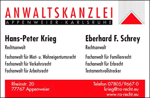Bild 1 Krieg Hans-Peter & Eberhard Schrey, Rechtsanwälte und Fachanwälte in Appenweier