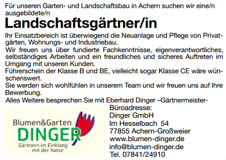 Bild 1 Dinger GmbH in Achern