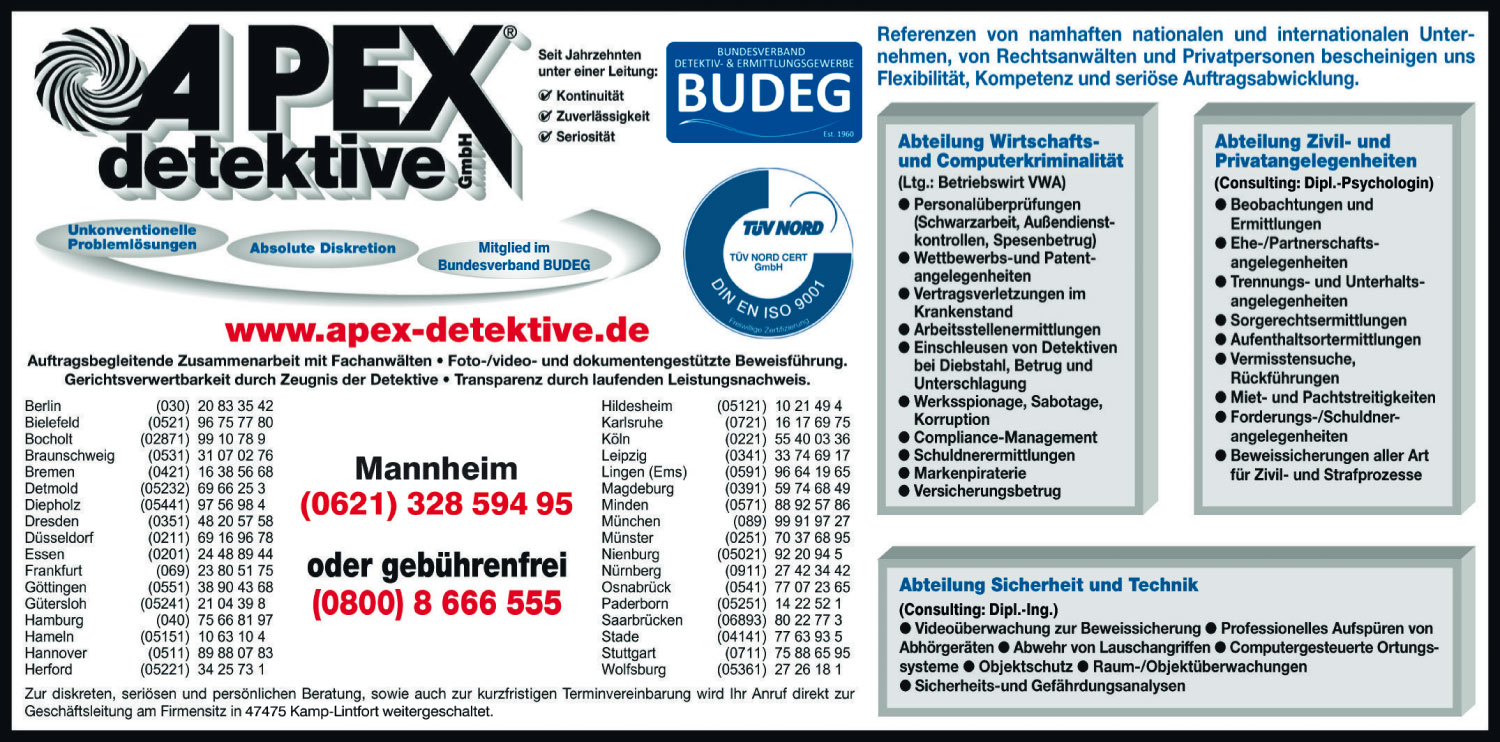 Bild 1 Detektei Apex Detektive GmbH Mannheim in Mannheim