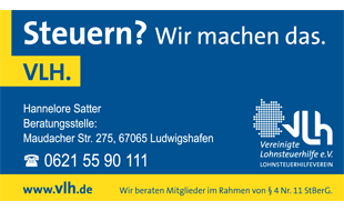 Lohnsteuerhilfeverein Vereinigte Lohnsteuerhilfe e.V. Beratungsstelle Hannelore Satter in Ludwigshafen am Rhein - Logo