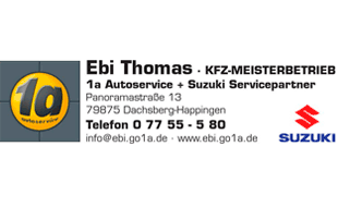 Ebi Thomas 1a Autoservice, Suzuki Servicepartner in Dachsberg im Südschwarzwald - Logo